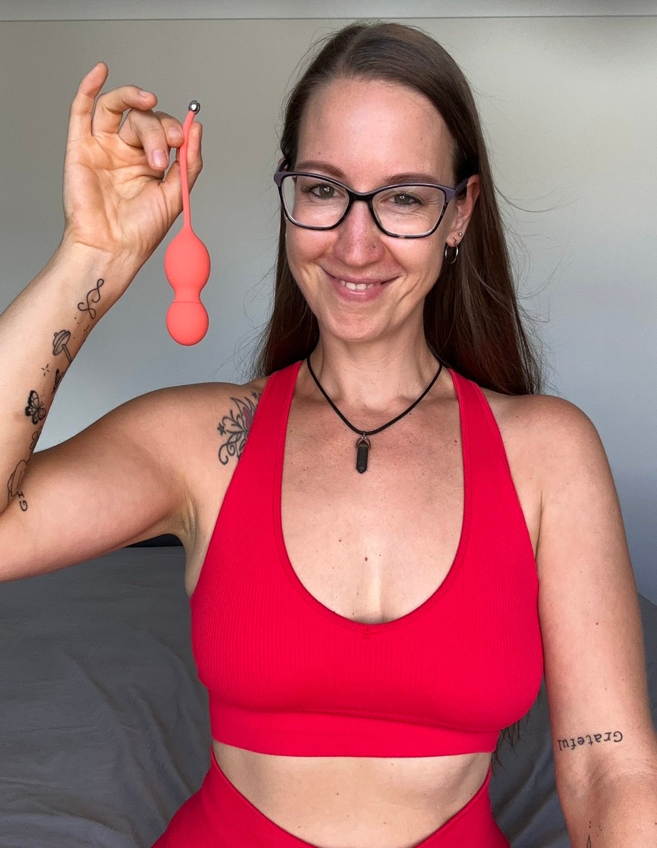 Pleasure Toy Queen Patricia holding the we-vibe bloom